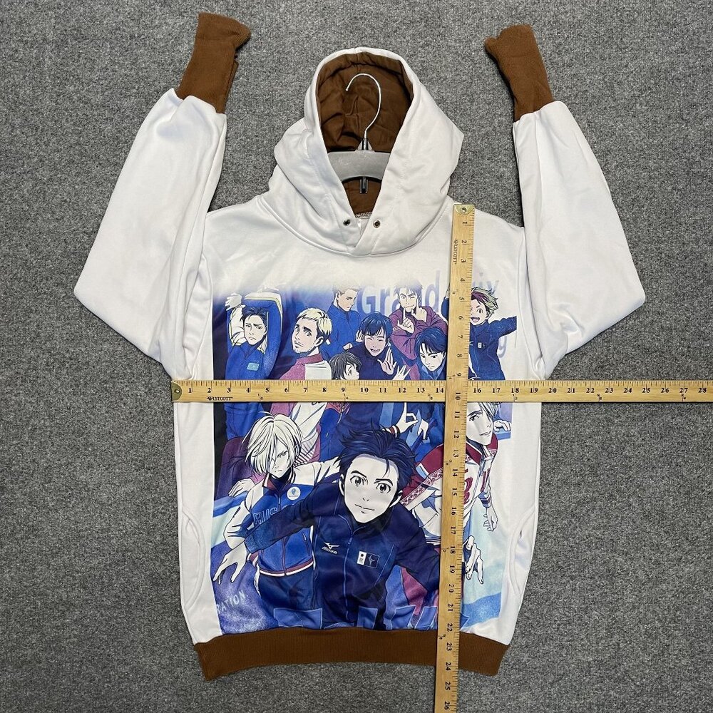 Yuri!!! On Ice Anime Hoodie Cosplay Sweatshirt Vibrant Print White Brown L - Picture 6 of 8